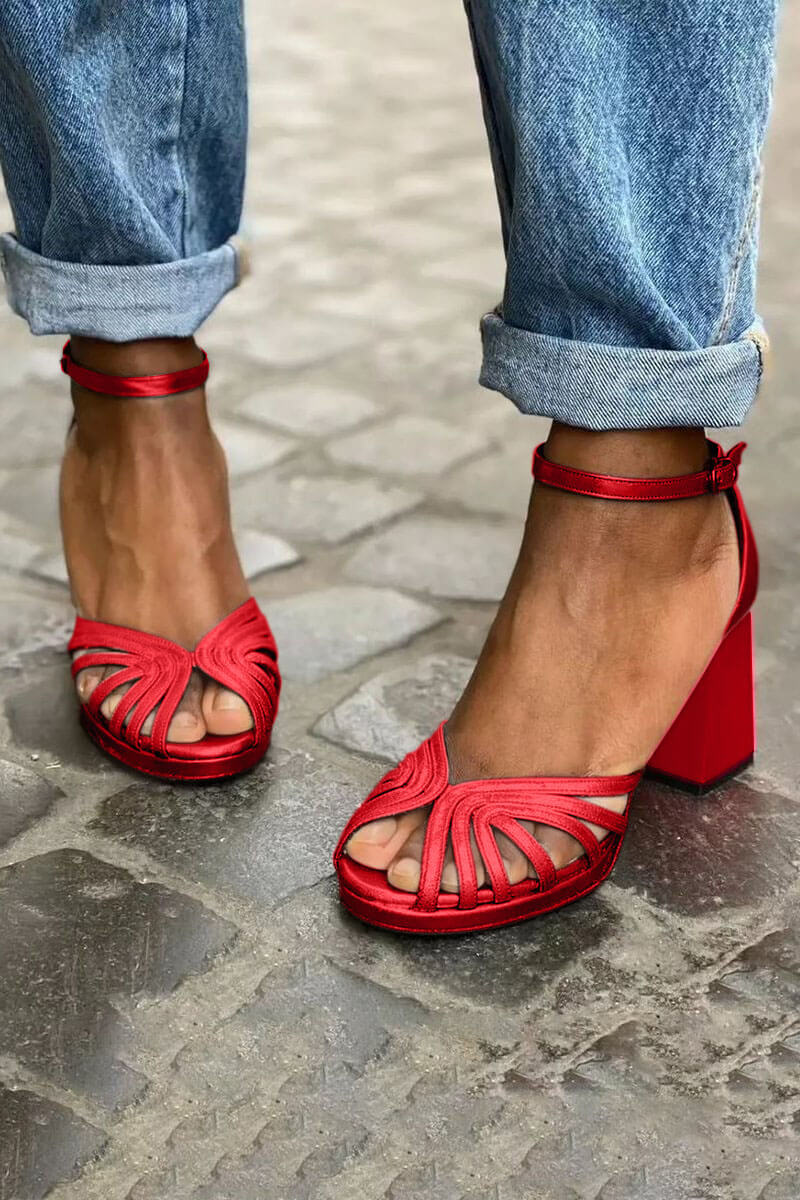 Sandales à talons bicolores